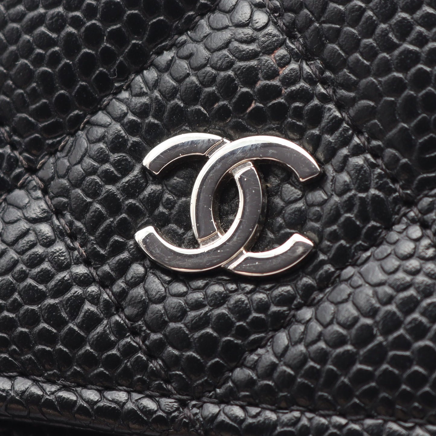 マトラッセ チェーンウォレット キャビアスキン ブラック シルバー金具 シャネル バッグ CHANEL