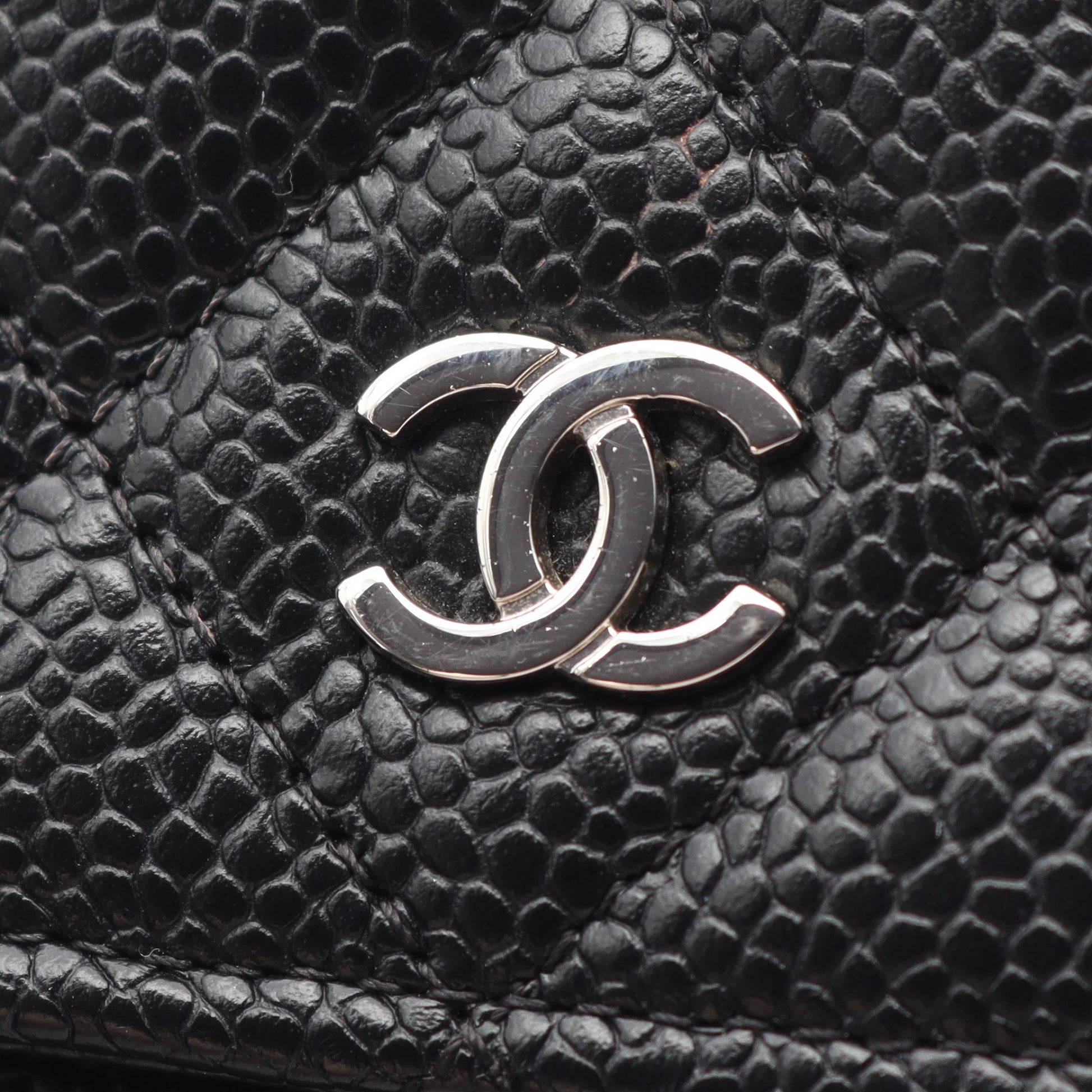 マトラッセ チェーンウォレット キャビアスキン ブラック シルバー金具 シャネル バッグ CHANEL