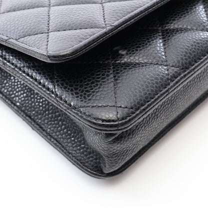 マトラッセ チェーンウォレット キャビアスキン ブラック ゴールド金具 シャネル バッグ CHANEL
