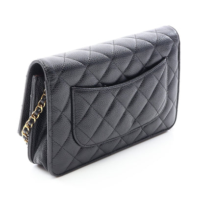 マトラッセ チェーンウォレット キャビアスキン ブラック ゴールド金具 シャネル バッグ CHANEL