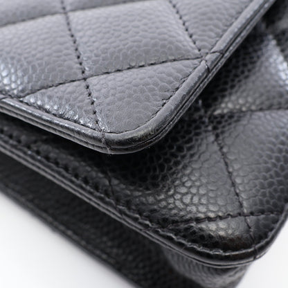 マトラッセ チェーンウォレット キャビアスキン ブラック ゴールド金具 シャネル バッグ CHANEL