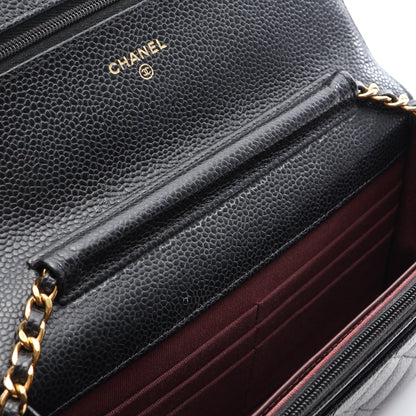 マトラッセ チェーンウォレット キャビアスキン ブラック ゴールド金具 シャネル バッグ CHANEL