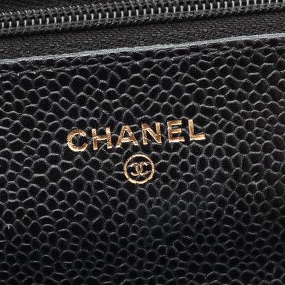マトラッセ チェーンウォレット キャビアスキン ブラック ゴールド金具 シャネル バッグ CHANEL