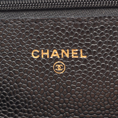 マトラッセ チェーンウォレット キャビアスキン ブラック ゴールド金具 シャネル バッグ CHANEL