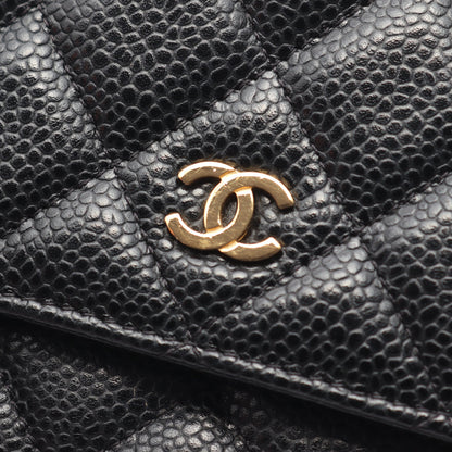マトラッセ チェーンウォレット キャビアスキン ブラック ゴールド金具 シャネル バッグ CHANEL