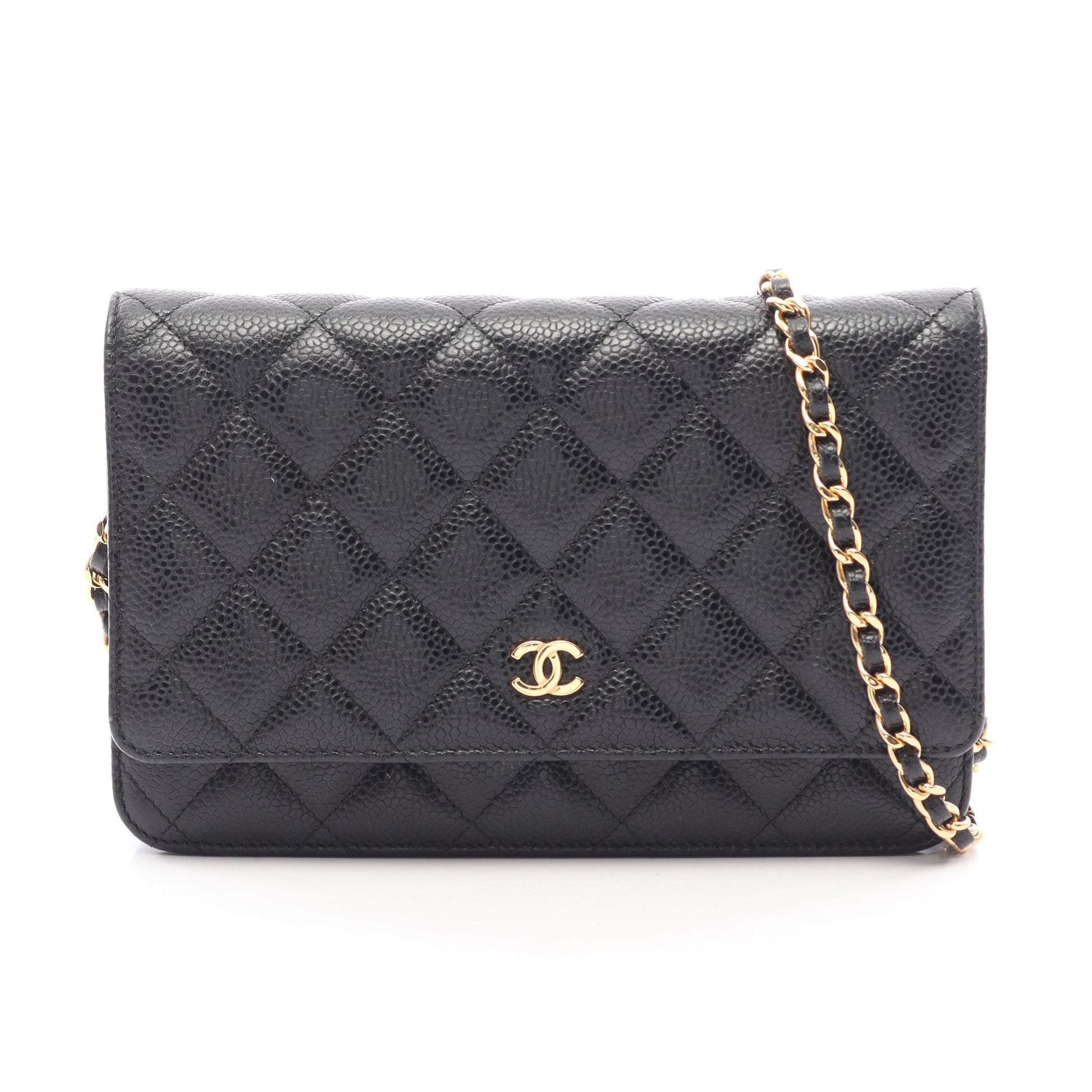 マトラッセ チェーンウォレット キャビアスキン ブラック ゴールド金具 シャネル バッグ CHANEL