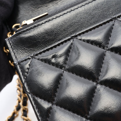 マトラッセ ショルダーウォレット レザー ブラック ゴールド金具 シャネル バッグ CHANEL