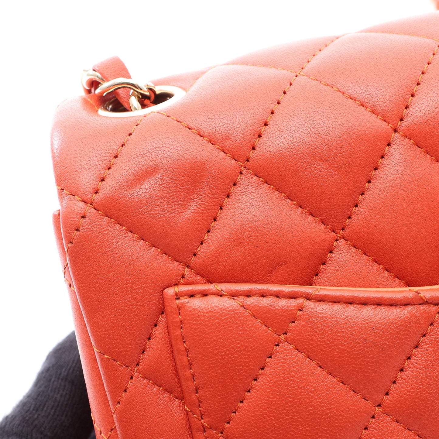 ミニマトラッセ チェーンショルダーバッグ ラムスキン オレンジブラウン ゴールド金具 シャネル バッグ CHANEL
