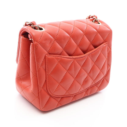 ミニマトラッセ チェーンショルダーバッグ ラムスキン オレンジブラウン ゴールド金具 シャネル バッグ CHANEL