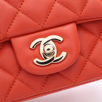 ミニマトラッセ チェーンショルダーバッグ ラムスキン オレンジブラウン ゴールド金具 シャネル バッグ CHANEL