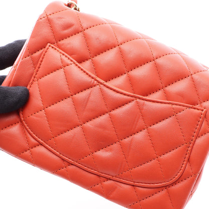 ミニマトラッセ チェーンショルダーバッグ ラムスキン オレンジブラウン ゴールド金具 シャネル バッグ CHANEL