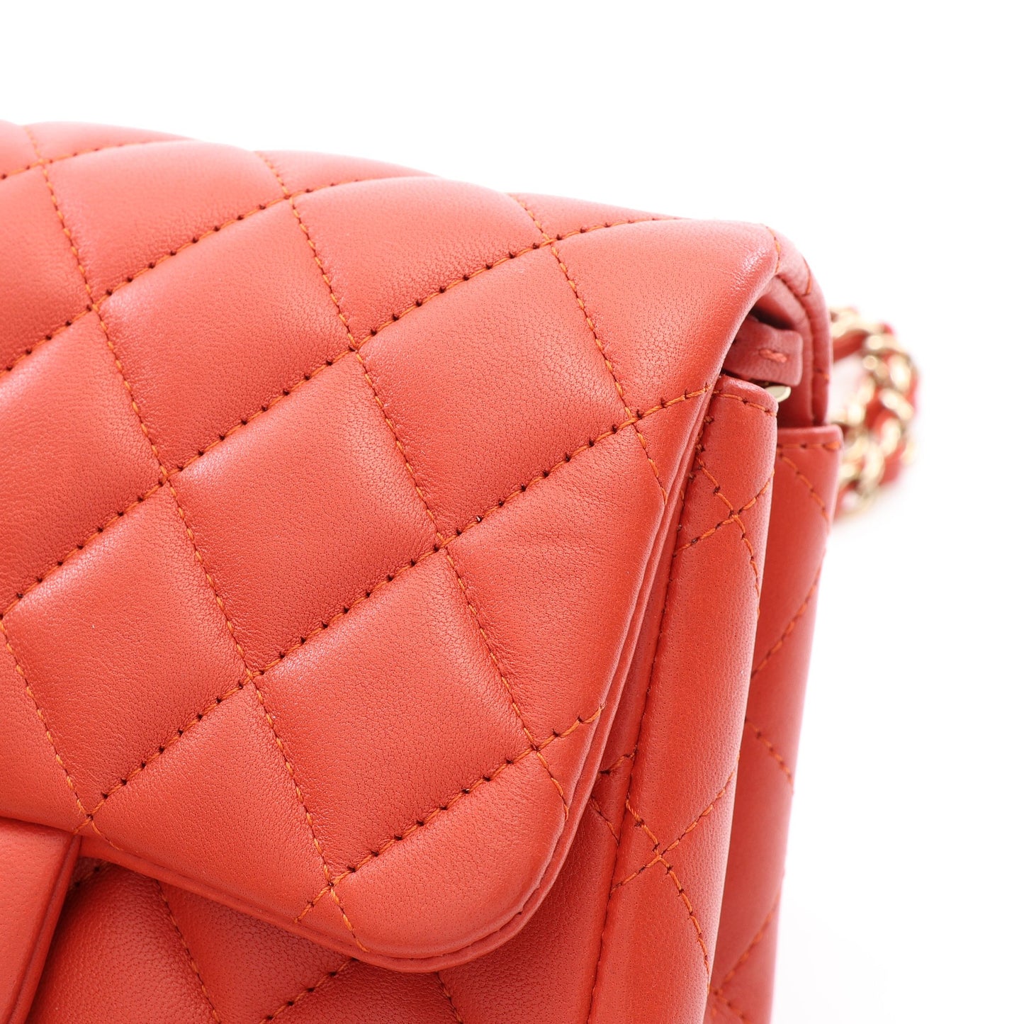 ミニマトラッセ チェーンショルダーバッグ ラムスキン オレンジブラウン ゴールド金具 シャネル バッグ CHANEL