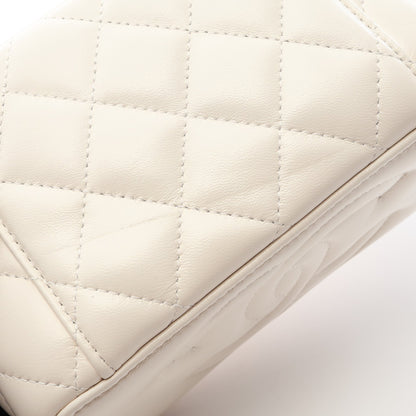 マトラッセ バニティバッグ 2WAY チェーンショルダーバッグ レザー ホワイト ゴールド金具 シャネル バッグ CHANEL