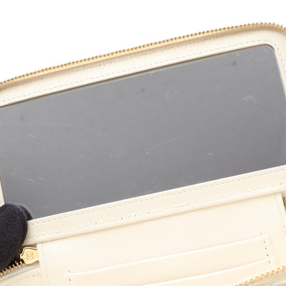 マトラッセ バニティバッグ 2WAY チェーンショルダーバッグ レザー ホワイト ゴールド金具 シャネル バッグ CHANEL