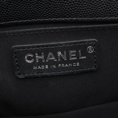 ボーイシャネル スモール チェーンショルダーバッグ キャビアスキン ブラック アンティークシルバー金具 シャネル バッグ CHANEL