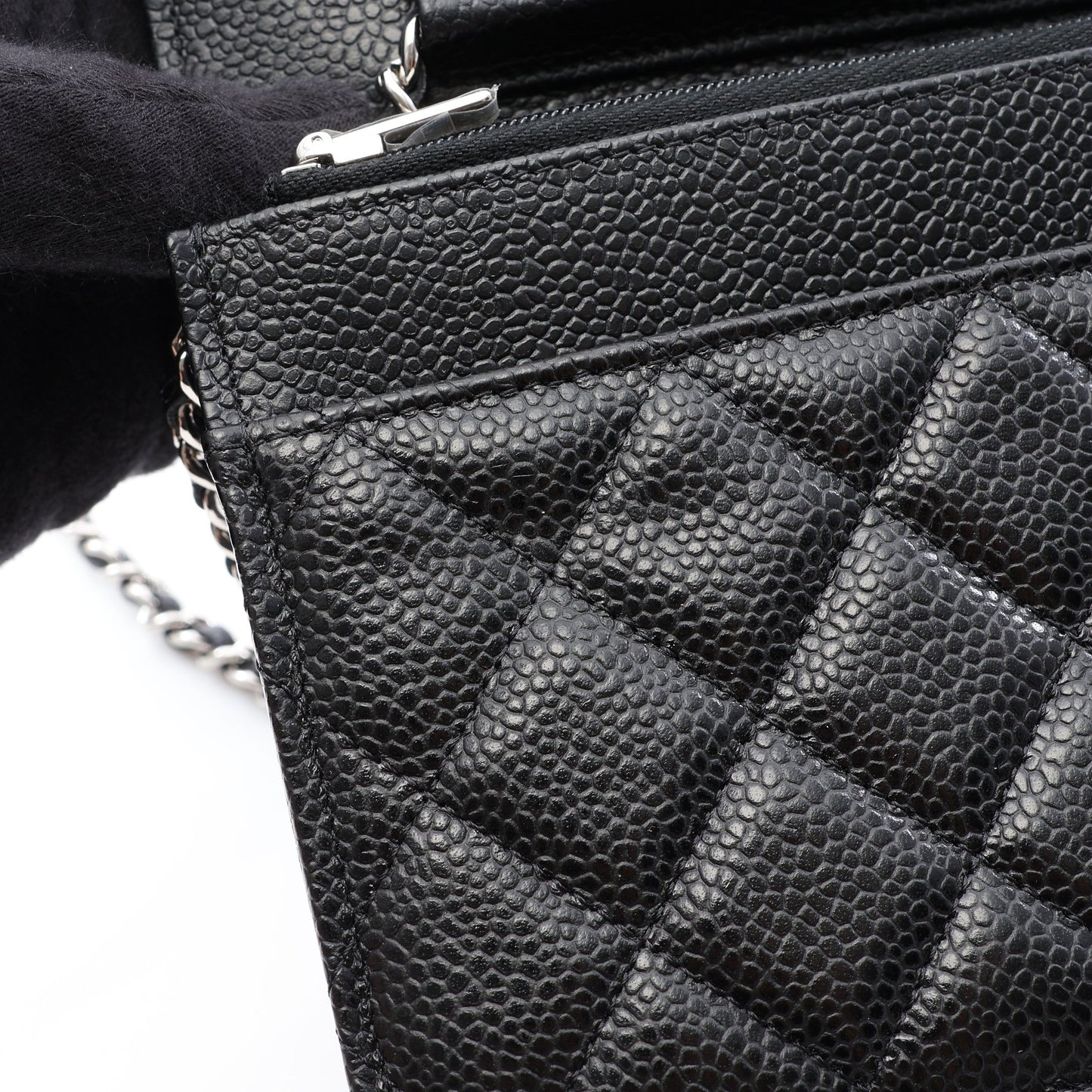 マトラッセ チェーンウォレット キャビアスキン ブラック シルバー金具 シャネル バッグ CHANEL