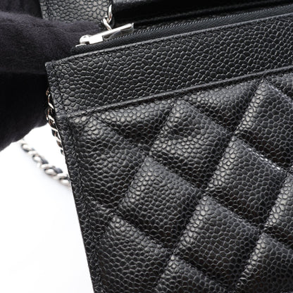 マトラッセ チェーンウォレット キャビアスキン ブラック シルバー金具 シャネル バッグ CHANEL