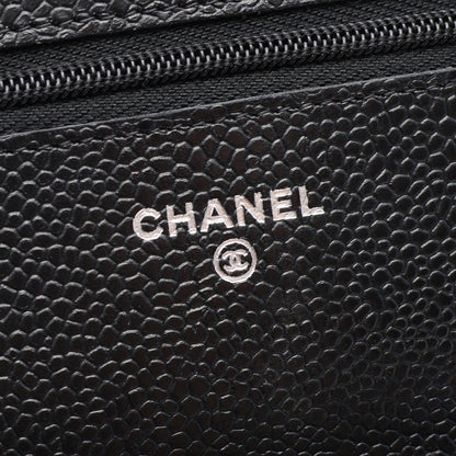 マトラッセ チェーンウォレット キャビアスキン ブラック シルバー金具 シャネル バッグ CHANEL