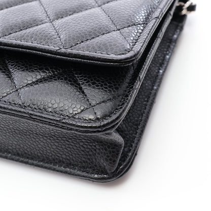 マトラッセ チェーンウォレット キャビアスキン ブラック シルバー金具 シャネル バッグ CHANEL