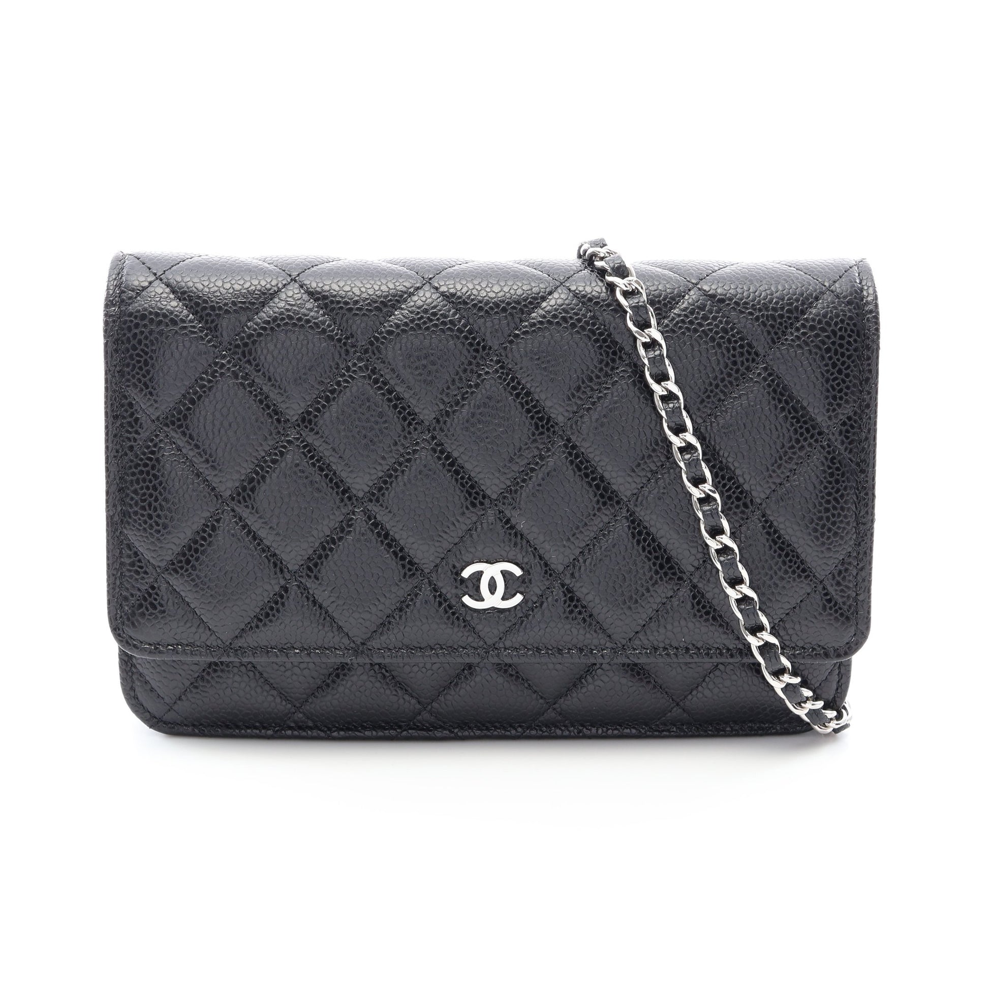 マトラッセ チェーンウォレット キャビアスキン ブラック シルバー金具 シャネル バッグ CHANEL