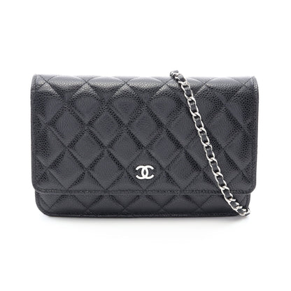 マトラッセ チェーンウォレット キャビアスキン ブラック シルバー金具 シャネル バッグ CHANEL