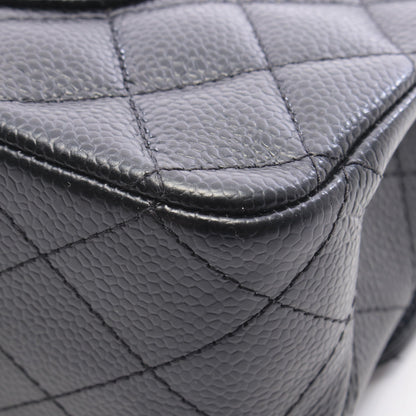 マトラッセ Wフラップ Wチェーンショルダーバッグ キャビアスキン ブラック ゴールド金具 シャネル バッグ CHANEL