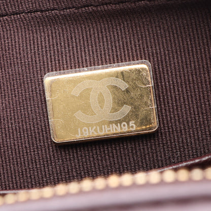 マトラッセ ミニ ボーリング 2WAY チェーンショルダーバッグ ラムスキン ダークブラウン ゴールド金具 シャネル バッグ CHANEL