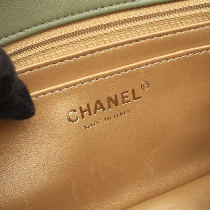 ミニマトラッセ20 チェーンショルダーバッグ レザー カーキグリーン ゴールド金具 シャネル バッグ CHANEL