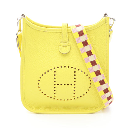 エヴリンTPM アマゾン ライム ショルダーバッグ トリヨンクレマンス イエロー シルバー金具 U刻印 エルメス バッグ HERMES