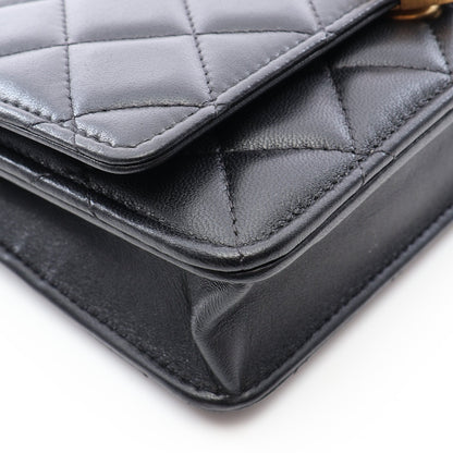 マトラッセ ハートロック チェーンウォレット ラムスキン ブラック ゴールド金具 シャネル バッグ CHANEL