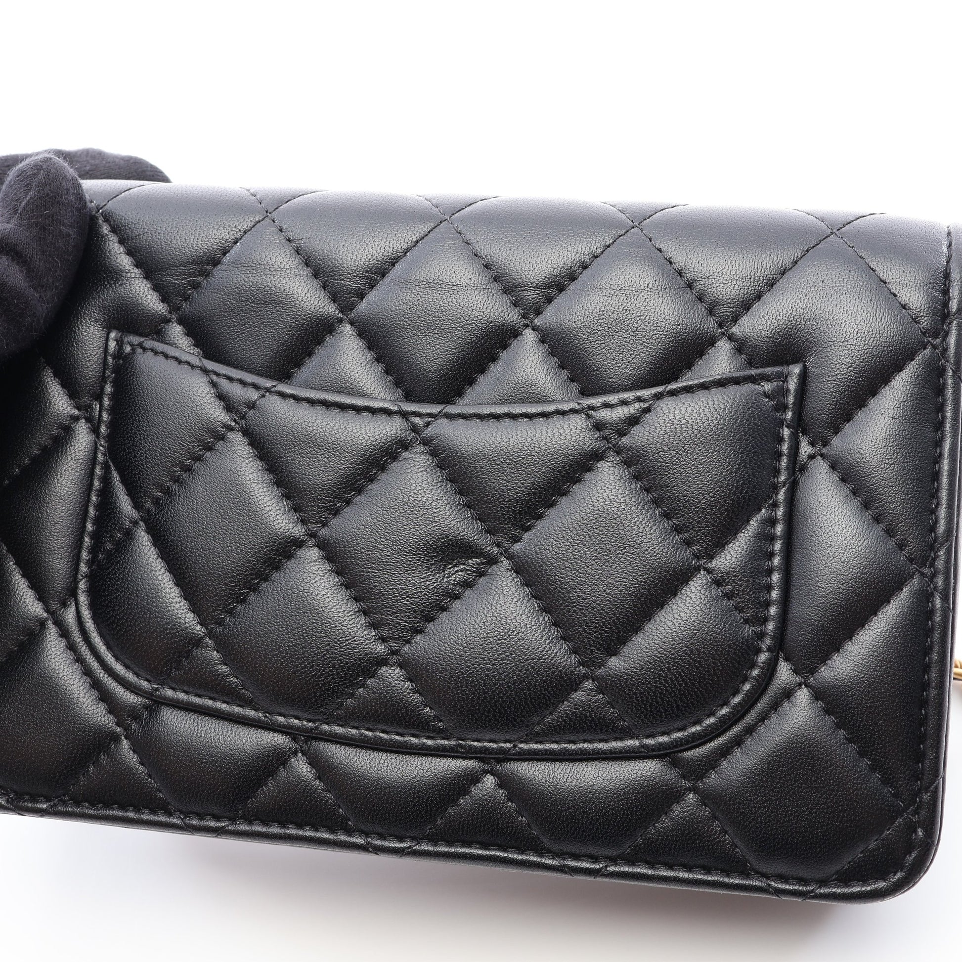 マトラッセ ハートロック チェーンウォレット ラムスキン ブラック ゴールド金具 シャネル バッグ CHANEL