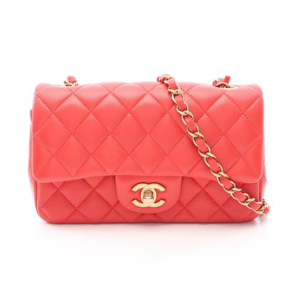 ミニマトラッセ20 チェーンショルダーバッグ ラムスキン オレンジレッド ゴールド金具 シャネル バッグ CHANEL