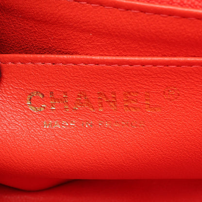 ミニマトラッセ20 チェーンショルダーバッグ ラムスキン オレンジレッド ゴールド金具 シャネル バッグ CHANEL