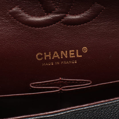 マトラッセ Wフラップ Wチェーンショルダーバッグ キャビアスキン ブラック ゴールド金具 シャネル バッグ CHANEL