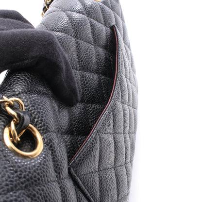マトラッセ Wフラップ Wチェーンショルダーバッグ キャビアスキン ブラック ゴールド金具 シャネル バッグ CHANEL