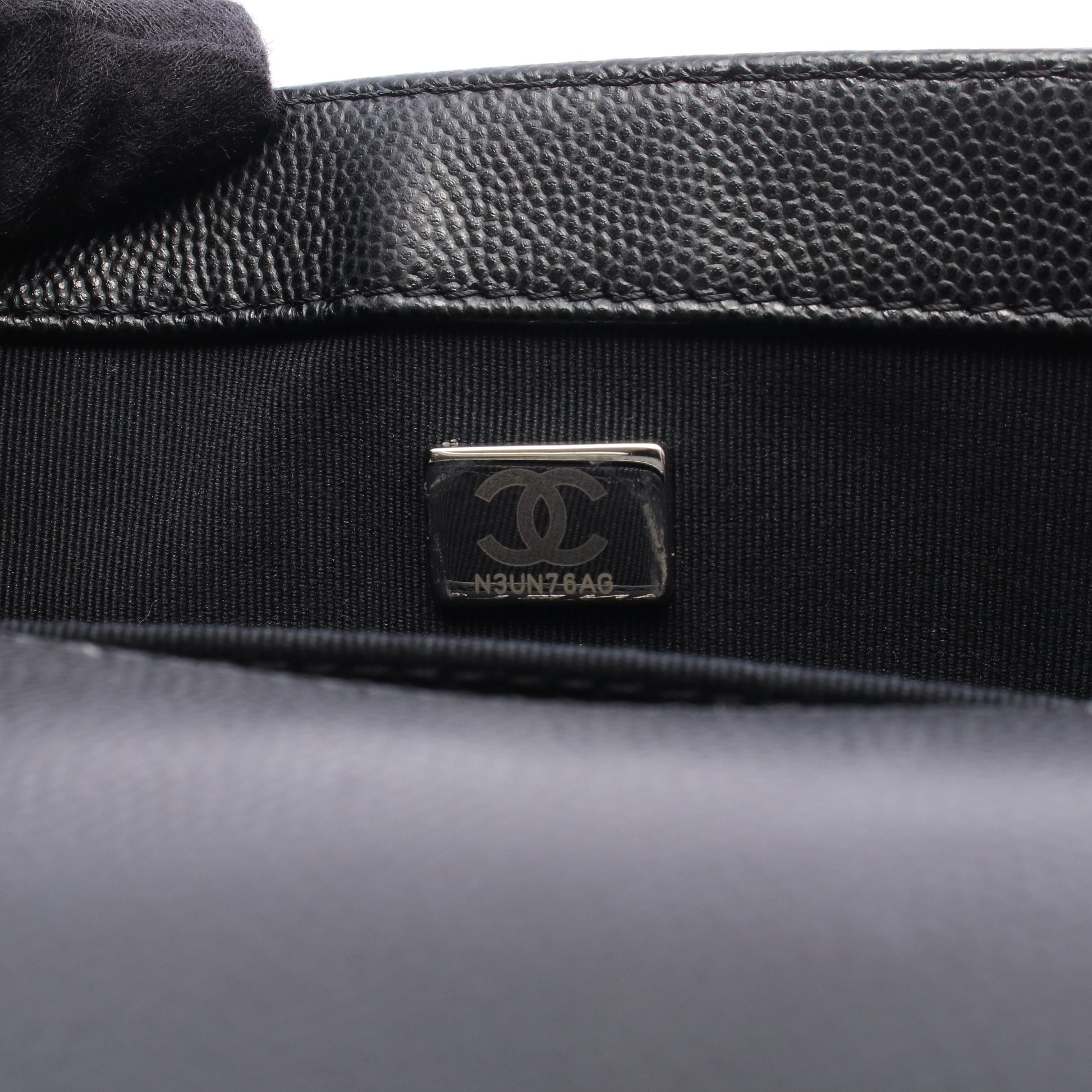 ボーイシャネル チェーンショルダーバッグ キャビアスキン ブラック シルバー金具 シャネル バッグ CHANEL