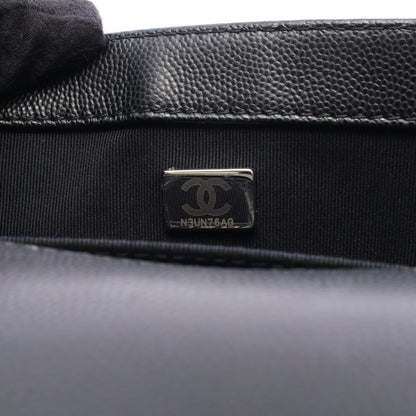 ボーイシャネル チェーンショルダーバッグ キャビアスキン ブラック シルバー金具 シャネル バッグ CHANEL