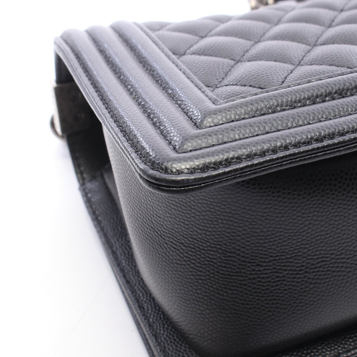 ボーイシャネル チェーンショルダーバッグ キャビアスキン ブラック シルバー金具 シャネル バッグ CHANEL