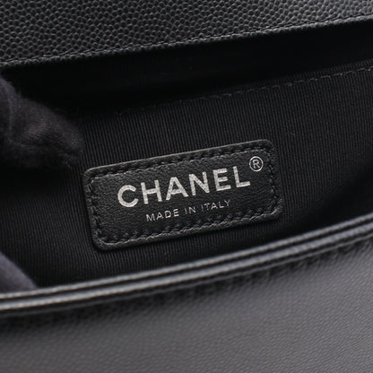 ボーイシャネル チェーンショルダーバッグ キャビアスキン ブラック シルバー金具 シャネル バッグ CHANEL