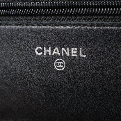 ココマーク チェーンウォレット キャビアスキン ブラック シルバー金具 シャネル バッグ CHANEL
