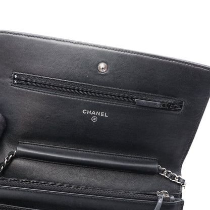 ココマーク チェーンウォレット キャビアスキン ブラック シルバー金具 シャネル バッグ CHANEL