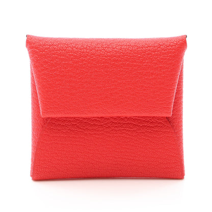 バスティア ルージュラデュー コインケース シェーブル レッド シルバー金具 G刻印 エルメス 財布・小物 HERMES