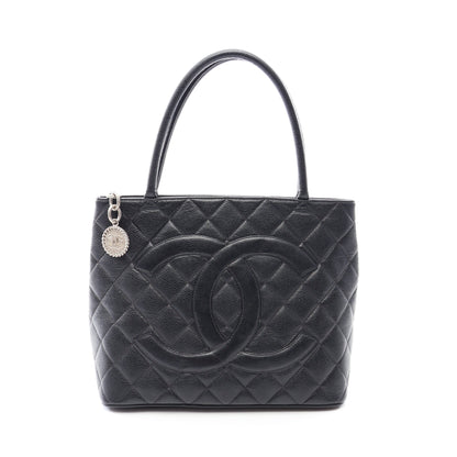 復刻トート ハンドバッグ トートバッグ キャビアスキン ブラック シルバー金具 シャネル バッグ CHANEL