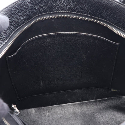 復刻トート ハンドバッグ トートバッグ キャビアスキン ブラック シルバー金具 シャネル バッグ CHANEL