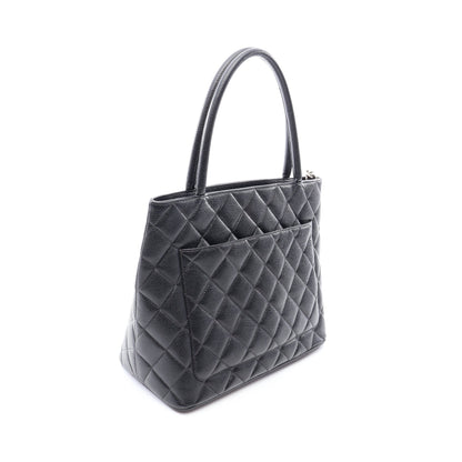 復刻トート ハンドバッグ トートバッグ キャビアスキン ブラック シルバー金具 シャネル バッグ CHANEL