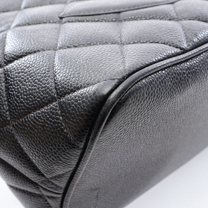 復刻トート ハンドバッグ トートバッグ キャビアスキン ブラック シルバー金具 シャネル バッグ CHANEL