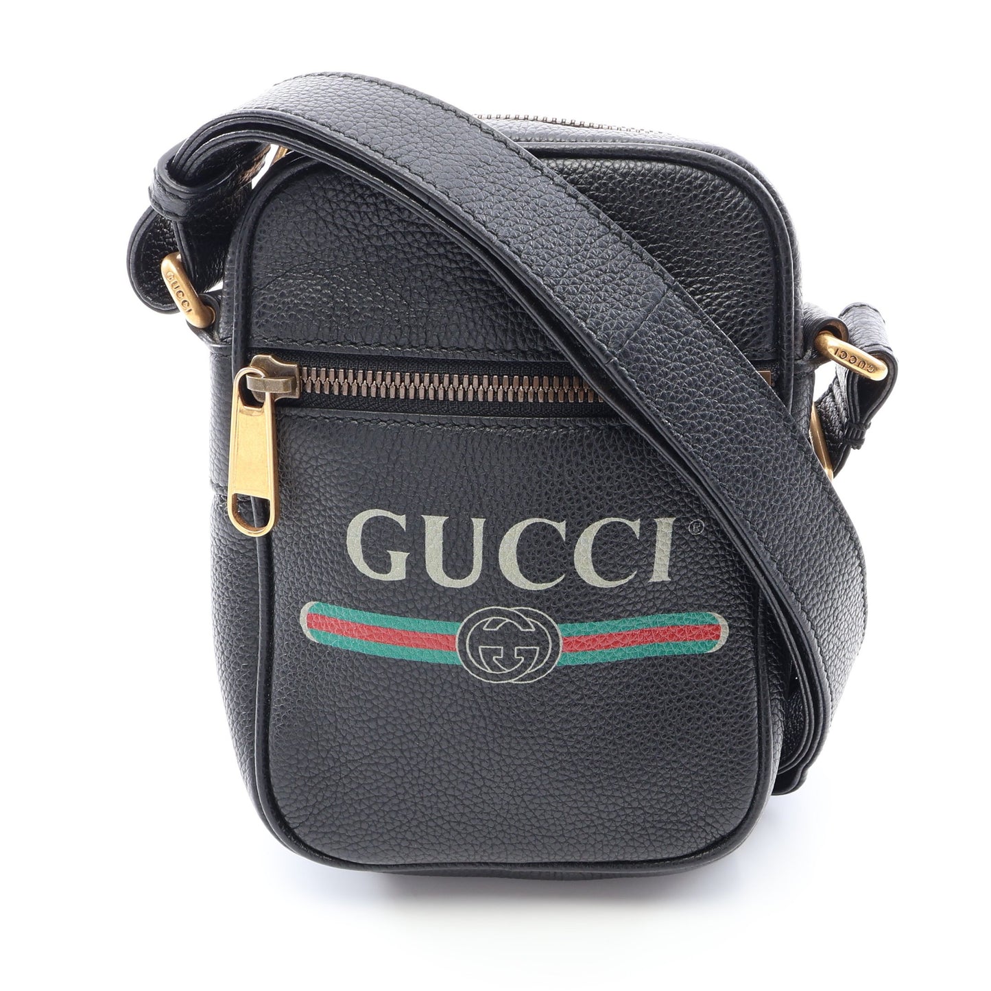 ウェビングライン ショルダーバッグ レザー ブラック マルチカラー グッチ バッグ GUCCI