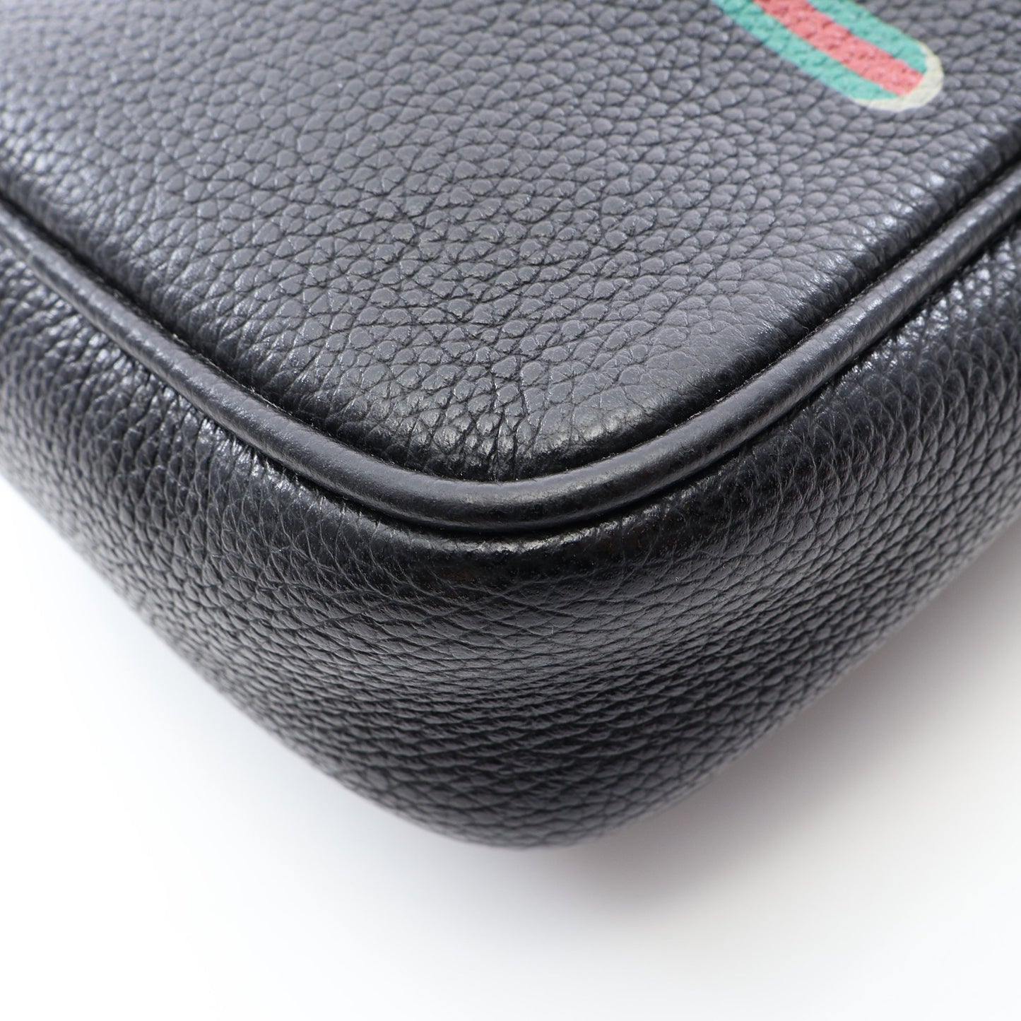 ウェビングライン ショルダーバッグ レザー ブラック マルチカラー グッチ バッグ GUCCI