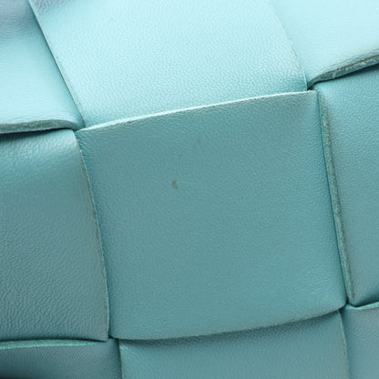 カセット マキシイントレチャート ショルダーバッグ レザー ライトブルー ボッテガヴェネタ バッグ BOTTEGA VENETA
