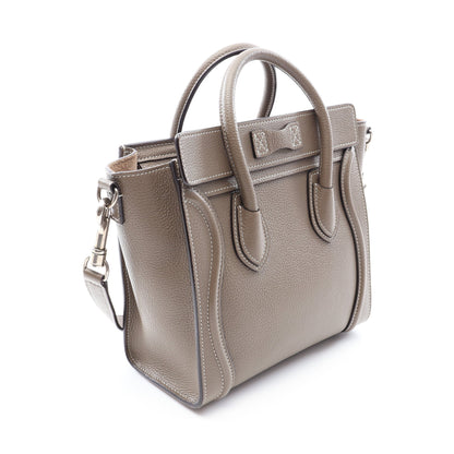ラゲージ ナノショッパー 2WAY ハンドバッグ レザー グレーブラウン セリーヌ バッグ CELINE